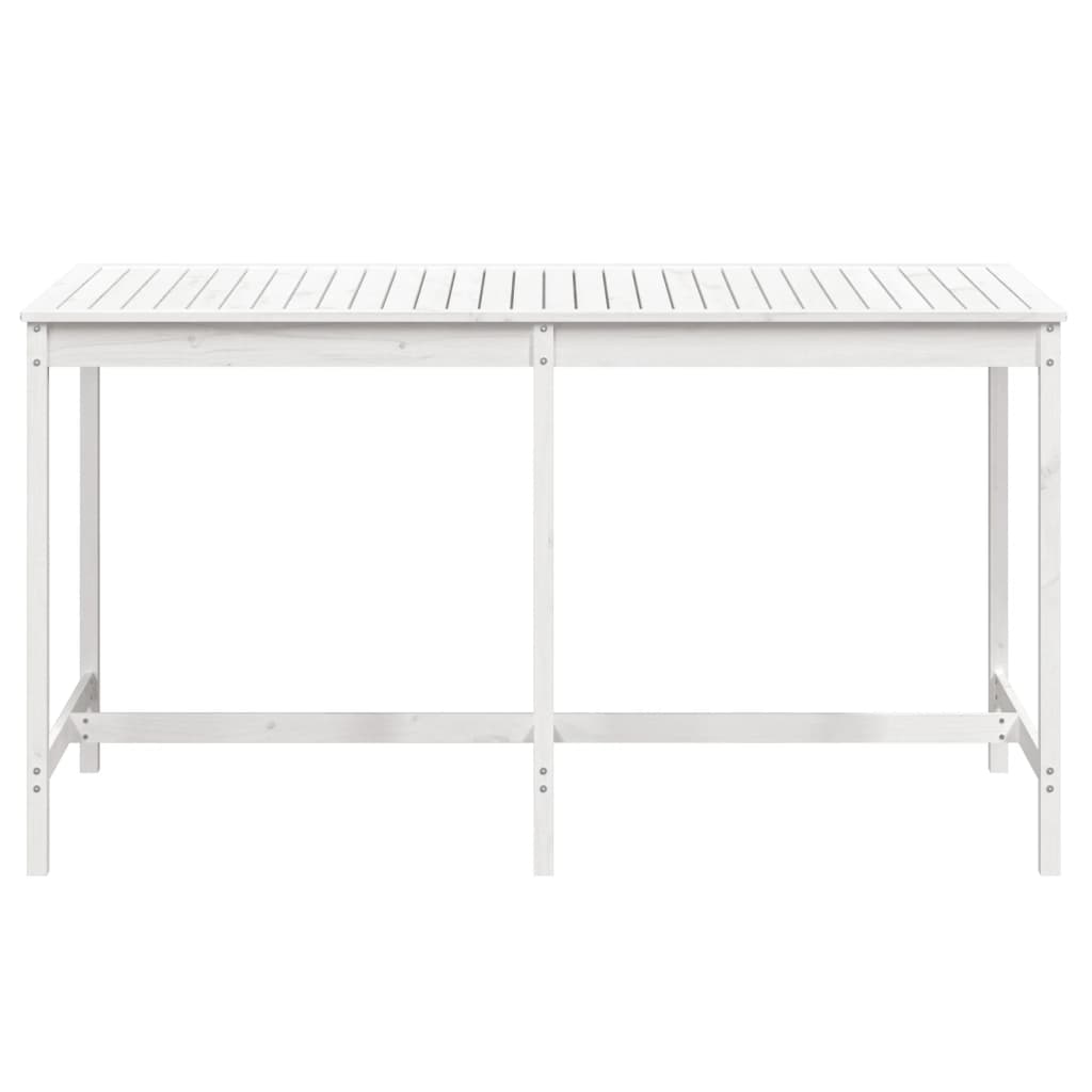 Solid Pine Garden Table - White, 203.5x90x110 cm