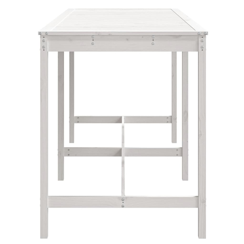 Solid Pine Garden Table - White, 203.5x90x110 cm