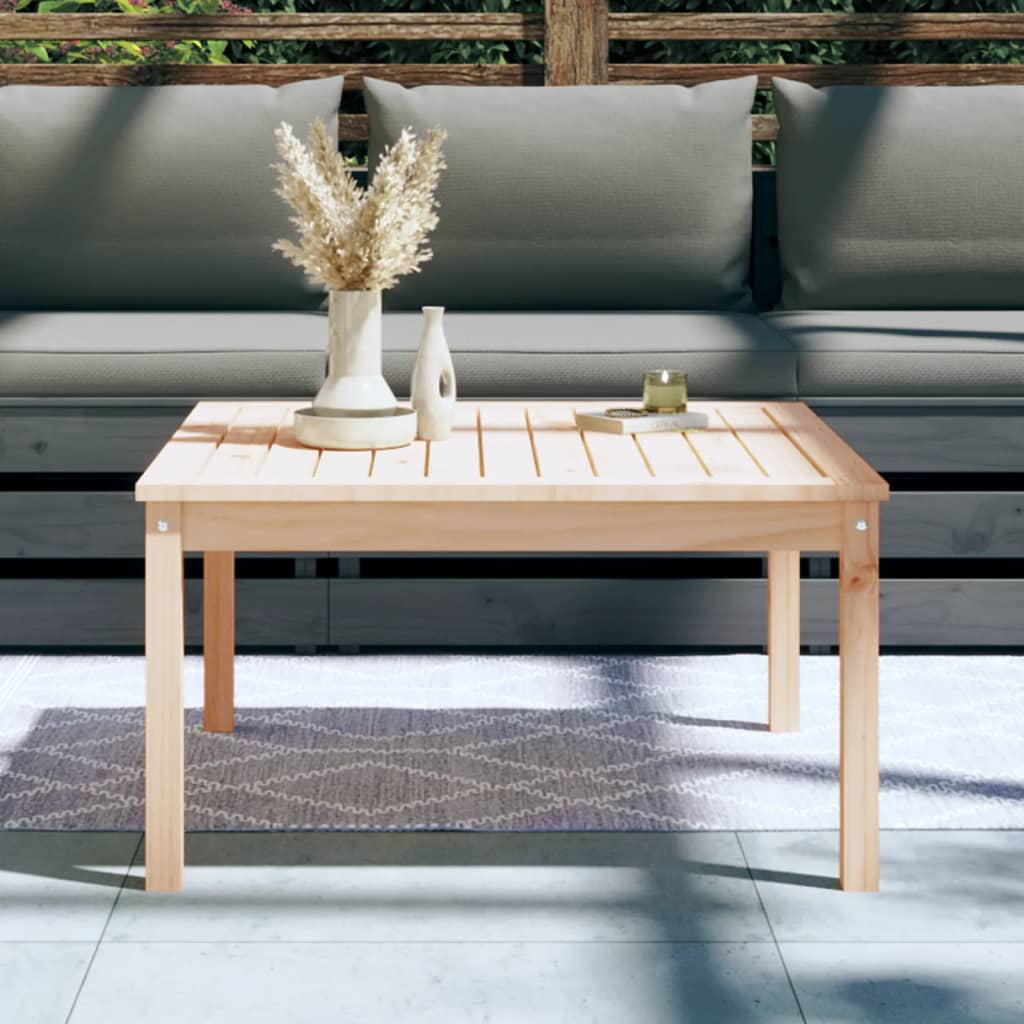 Solid Pine Wood Garden Table 82.5 cm - Natural Finish