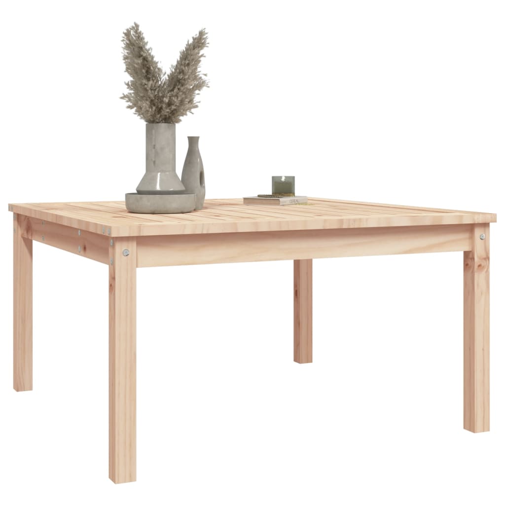 Solid Pine Wood Garden Table 82.5 cm - Natural Finish