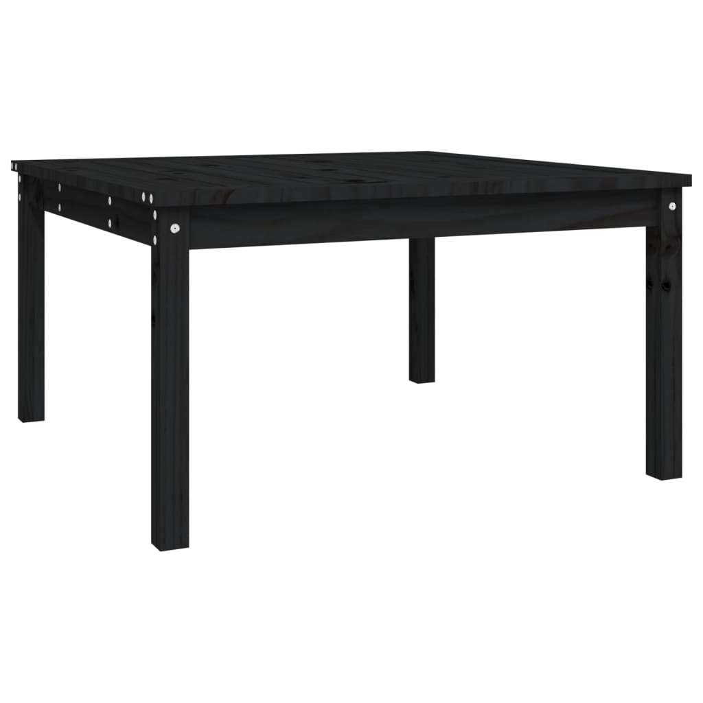 Solid Pine Wood Garden Table - Black, 82.5 cm Square
