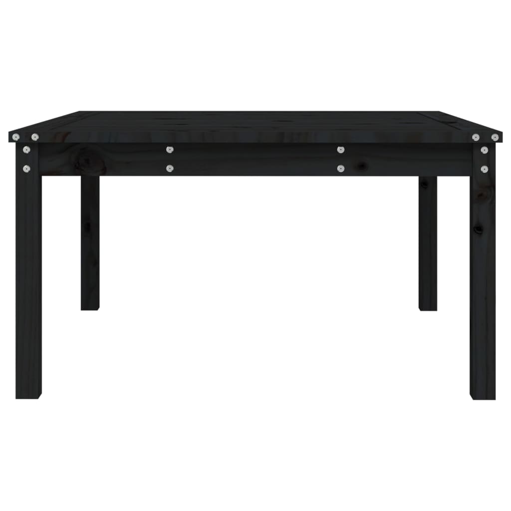 Solid Pine Wood Garden Table - Black, 82.5 cm Square