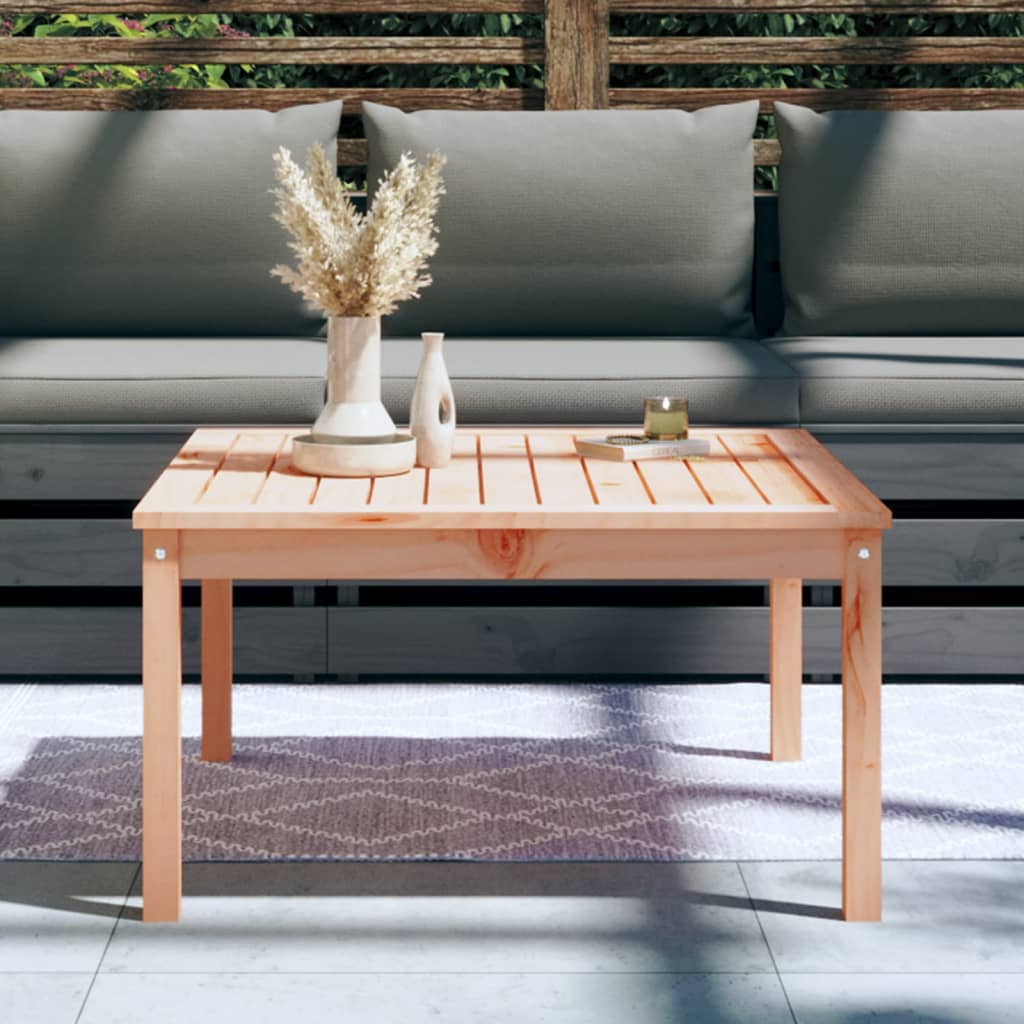 Solid Douglas Wood Garden Table - 82.5cm Square, Natural Finish