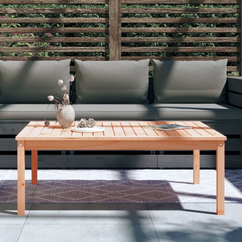 Solid Douglas Wood Garden Table - 121x82.5x45 cm - Natural Finish