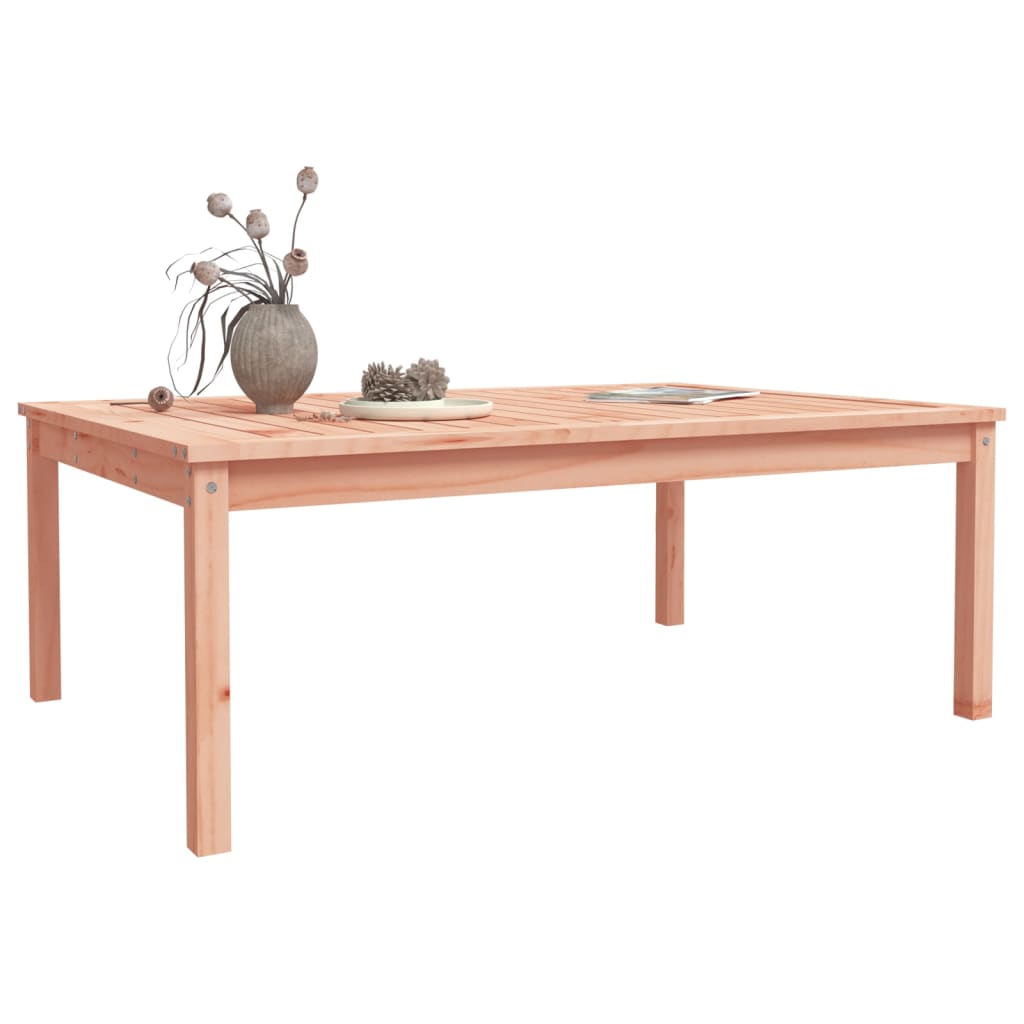 Solid Douglas Wood Garden Table - 121x82.5x45 cm - Natural Finish