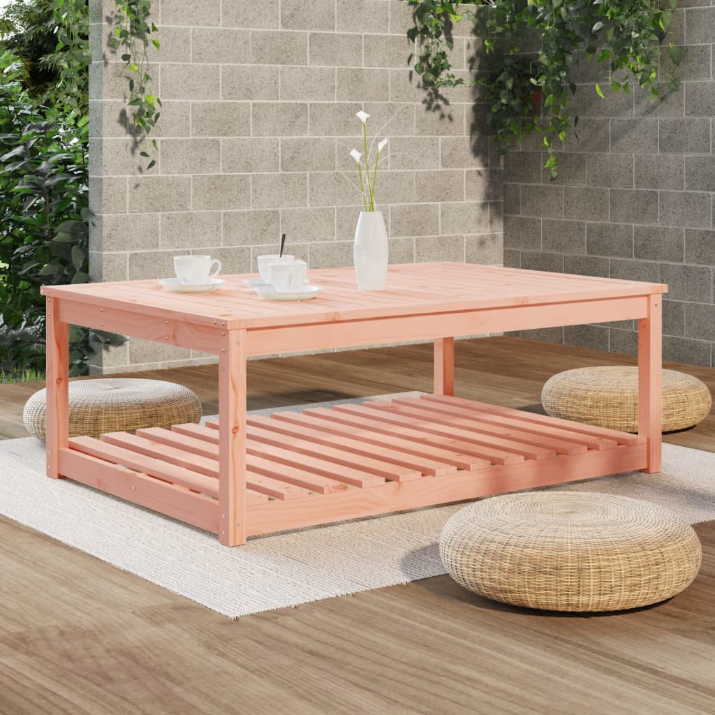 Solid Douglas Wood Garden Table - Natural Finish 121x82.5x45 cm
