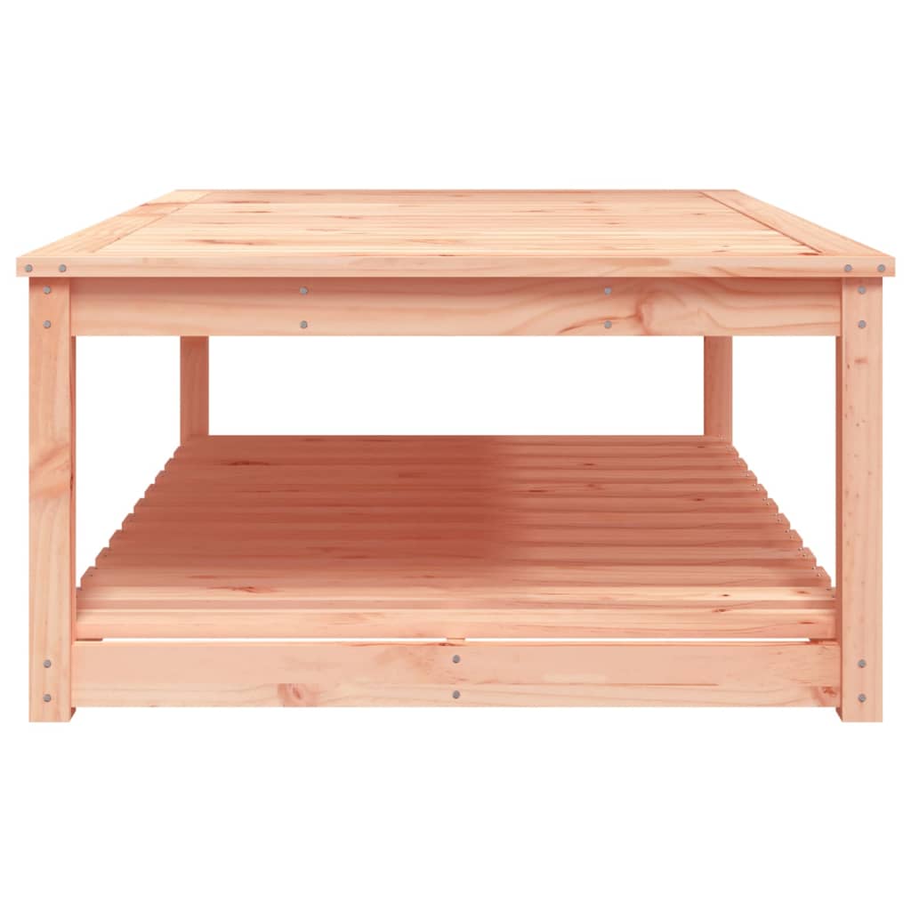 Solid Douglas Wood Garden Table - Natural Finish 121x82.5x45 cm