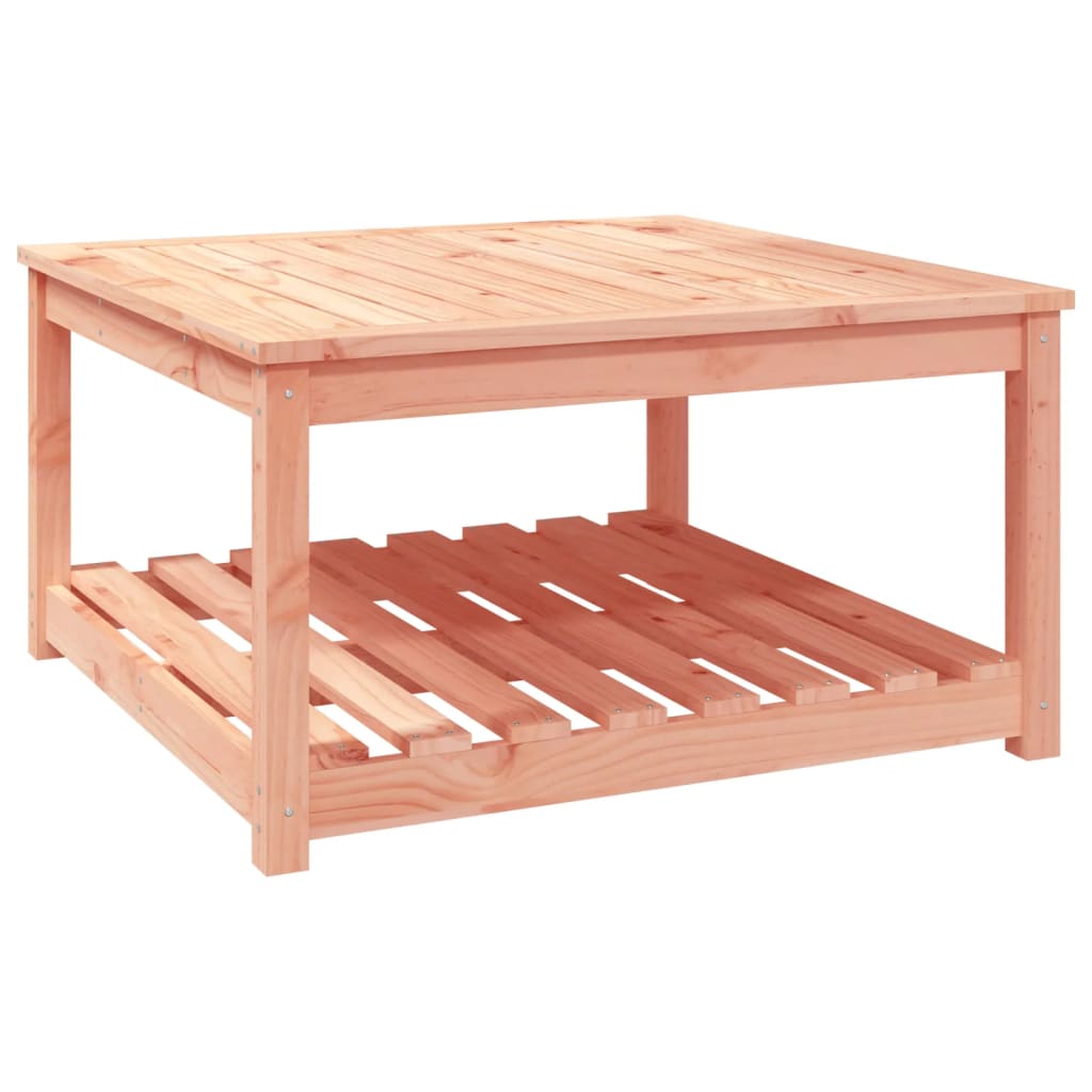 Solid Douglas Wood Garden Table - 82.5x82.5x45 cm, Natural Finish