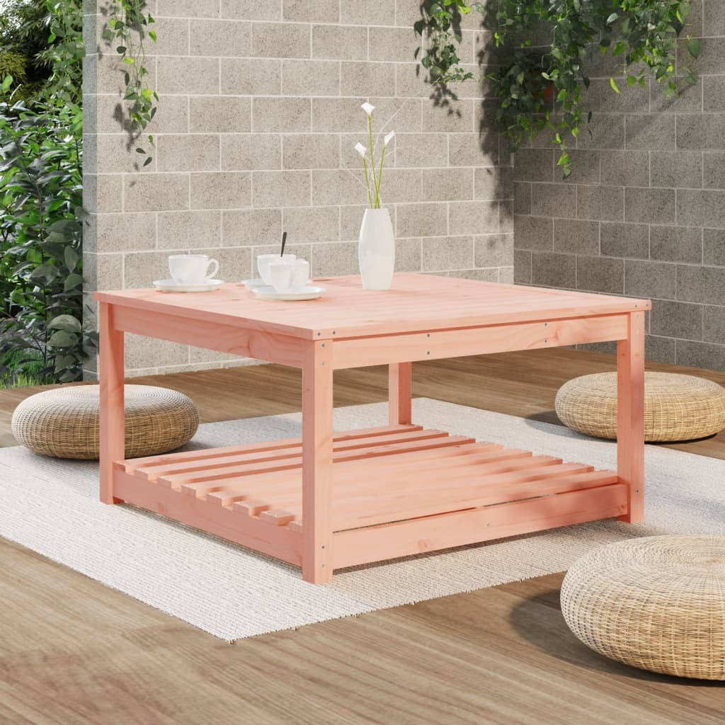 Solid Douglas Wood Garden Table - 82.5x82.5x45 cm, Natural Finish