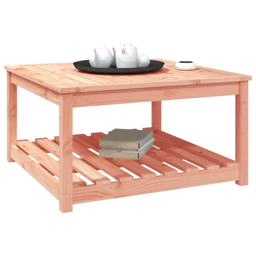 Solid Douglas Wood Garden Table - 82.5x82.5x45 cm, Natural Finish