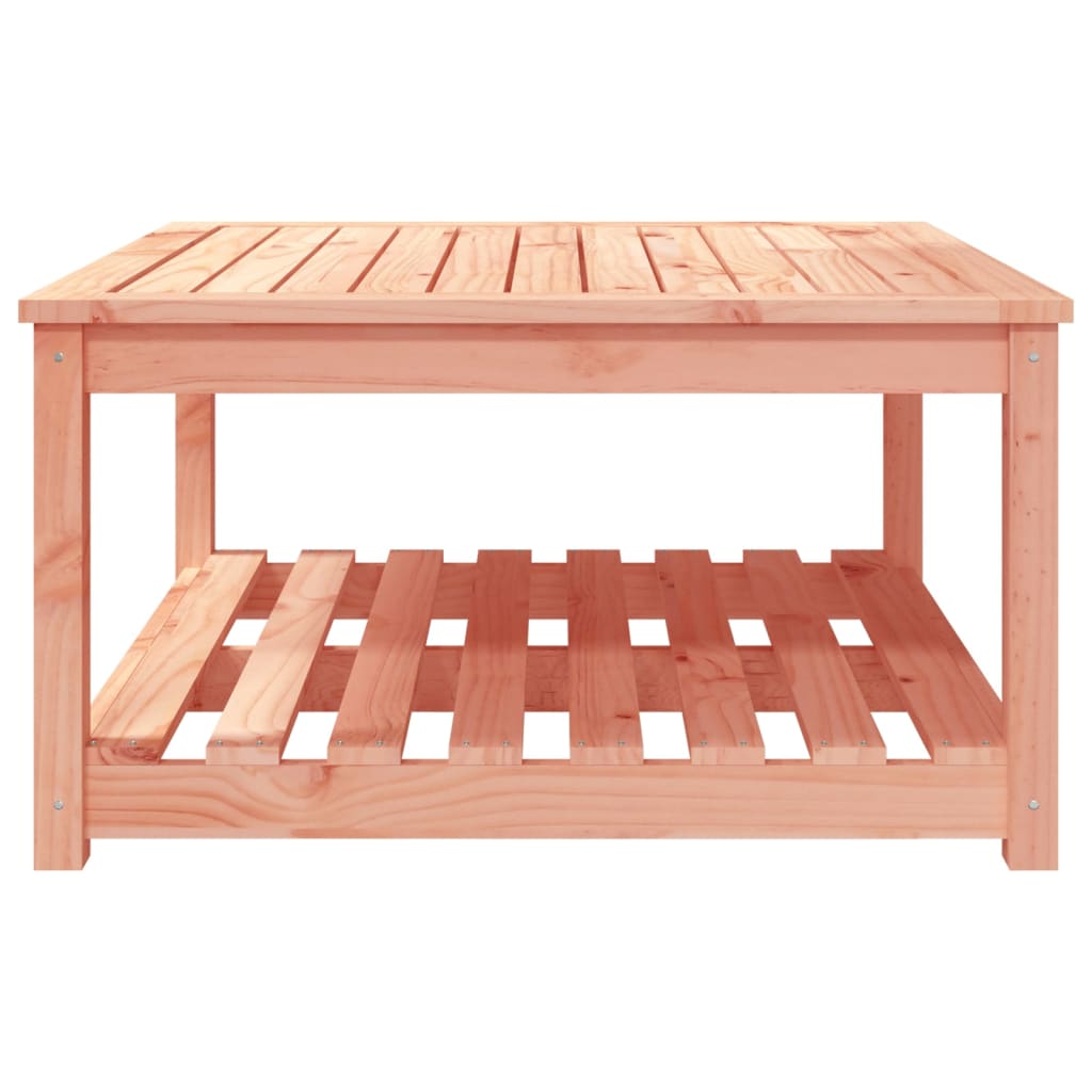 Solid Douglas Wood Garden Table - 82.5x82.5x45 cm, Natural Finish