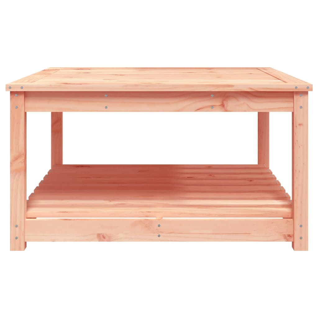 Solid Douglas Wood Garden Table - 82.5x82.5x45 cm, Natural Finish