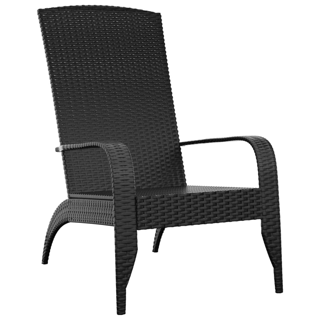 Black Poly Rattan Garden Adirondack Chair - Elegant Outdoor Seating