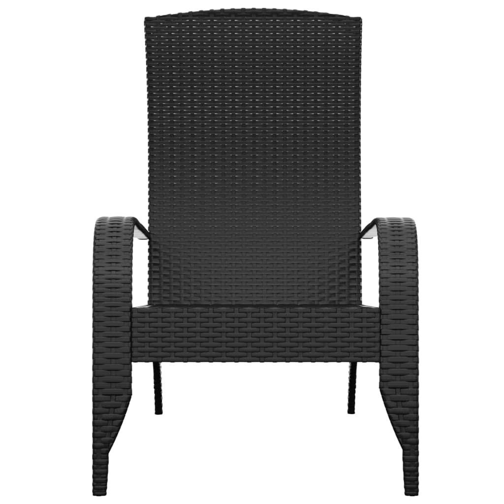 Black Poly Rattan Garden Adirondack Chair - Elegant Outdoor Seating