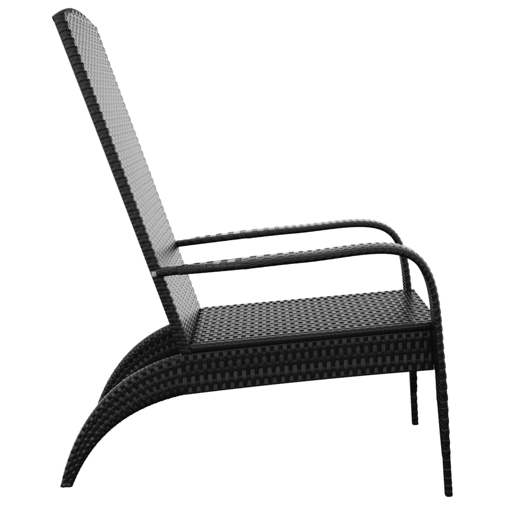 Black Poly Rattan Garden Adirondack Chair - Elegant Outdoor Seating