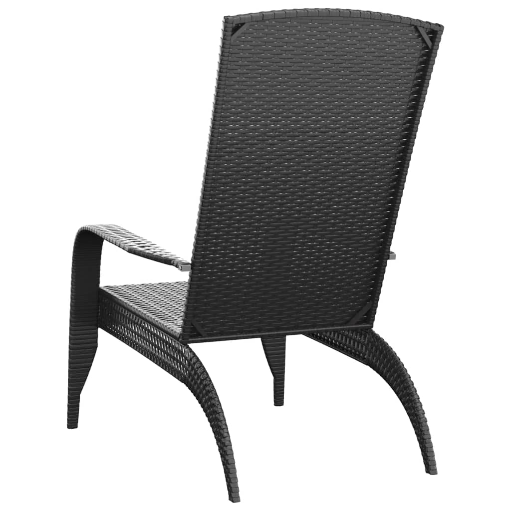 Black Poly Rattan Garden Adirondack Chair - Elegant Outdoor Seating