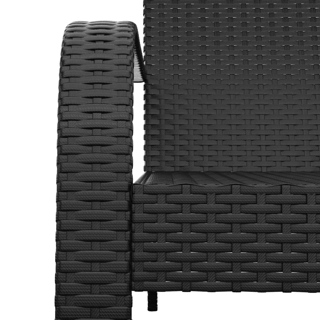 Black Poly Rattan Garden Adirondack Chair - Elegant Outdoor Seating