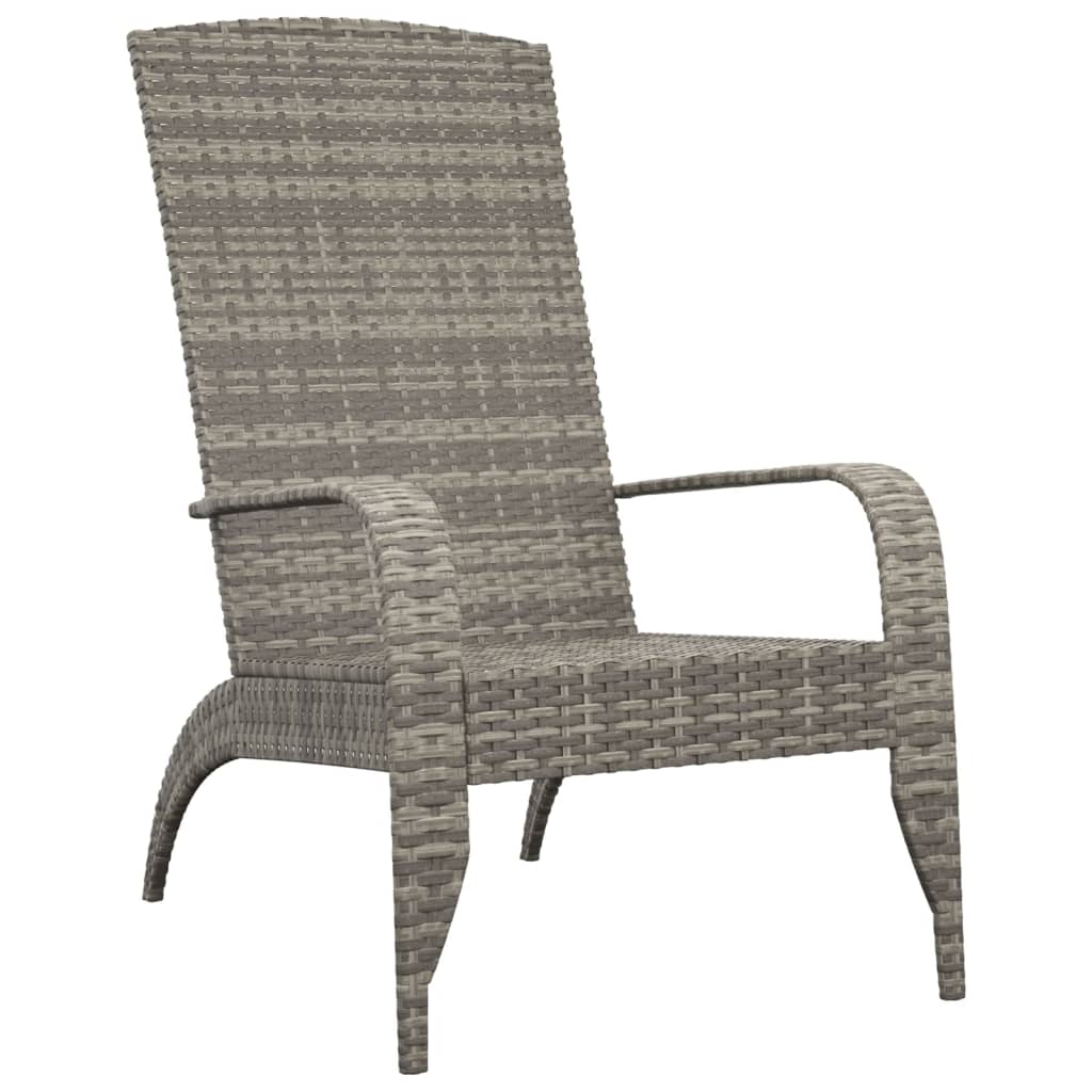 Grey Poly Rattan Garden Adirondack Chair - Stylish & Durable Seating