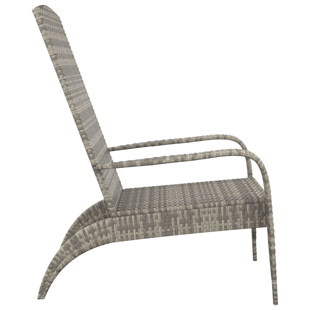 Grey Poly Rattan Garden Adirondack Chair - Stylish & Durable Seating