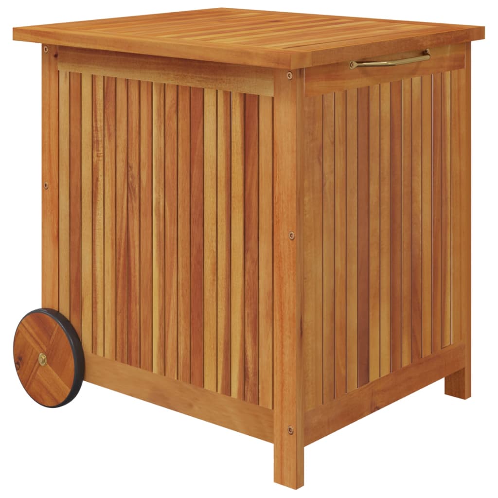Mobile Garden Storage Box - 60x50x58 cm Solid Acacia Wood