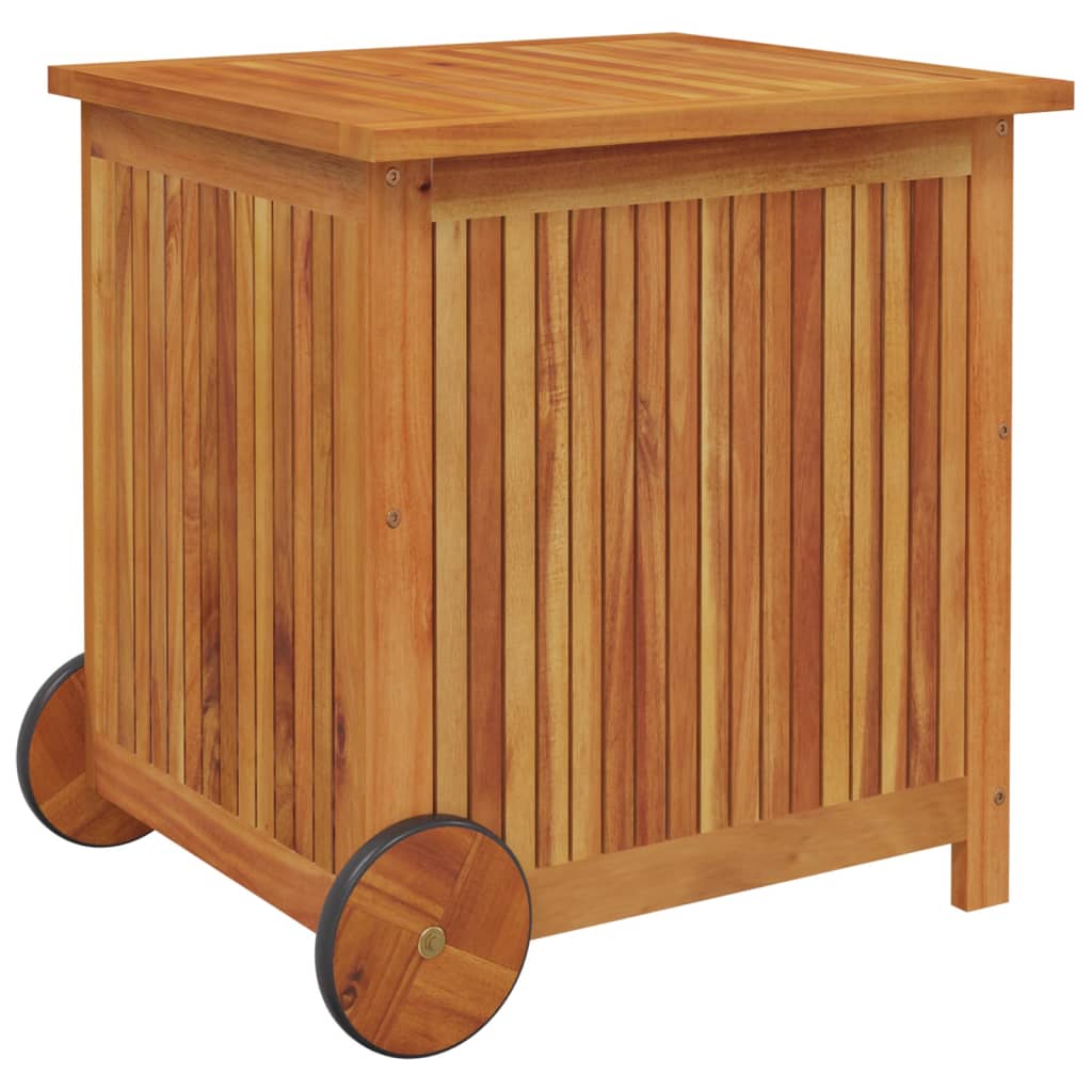 Mobile Garden Storage Box - 60x50x58 cm Solid Acacia Wood