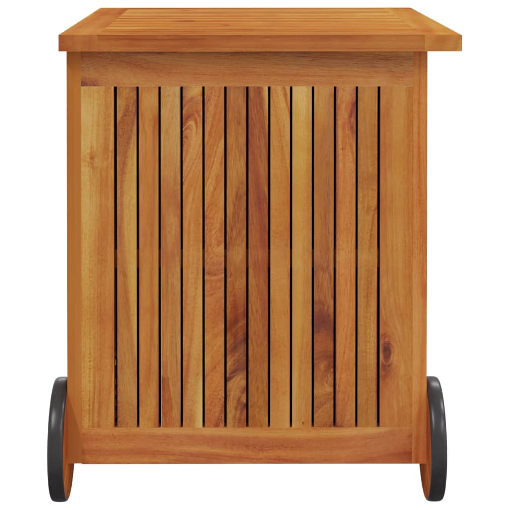 Mobile Garden Storage Box - 60x50x58 cm Solid Acacia Wood