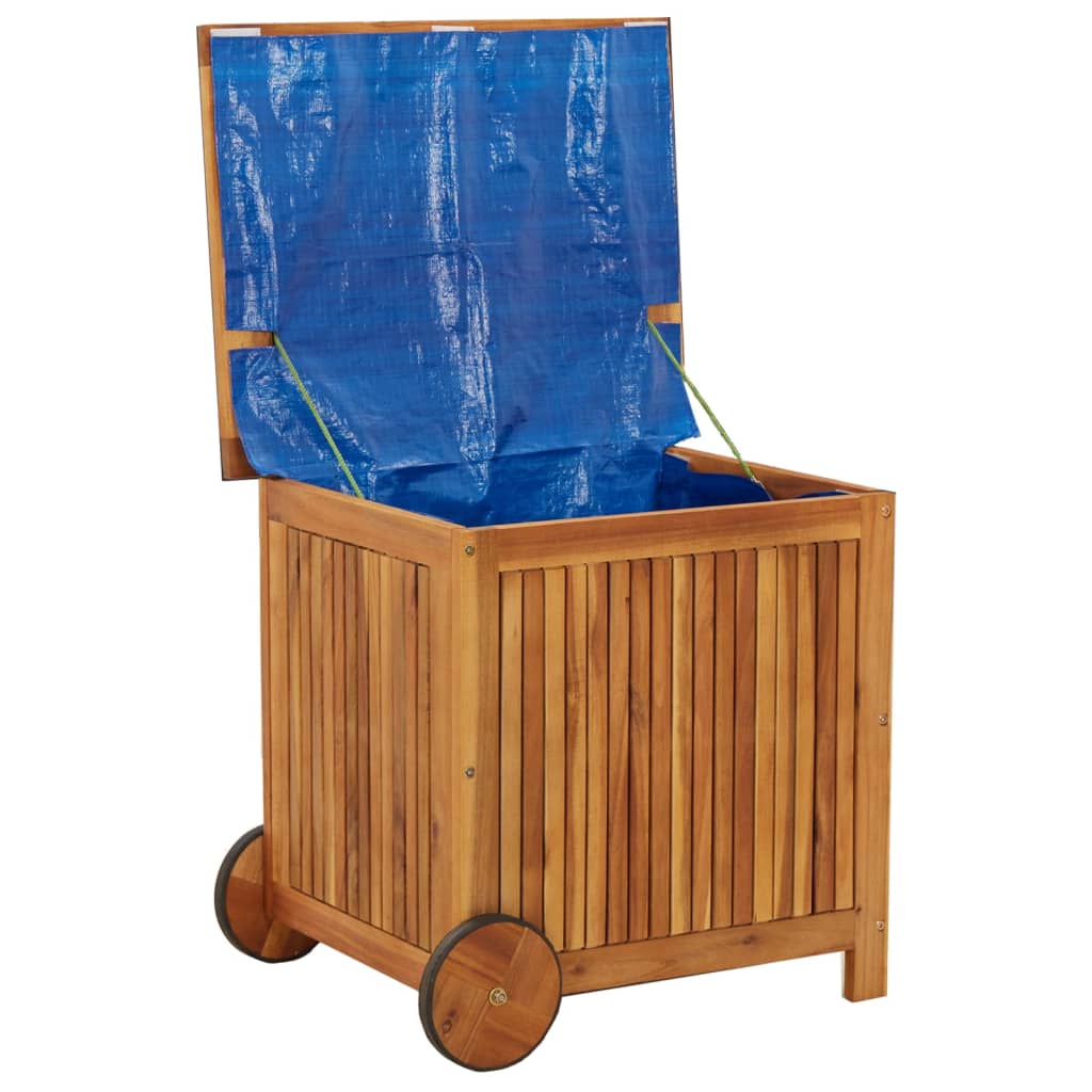 Mobile Garden Storage Box - 60x50x58 cm Solid Acacia Wood