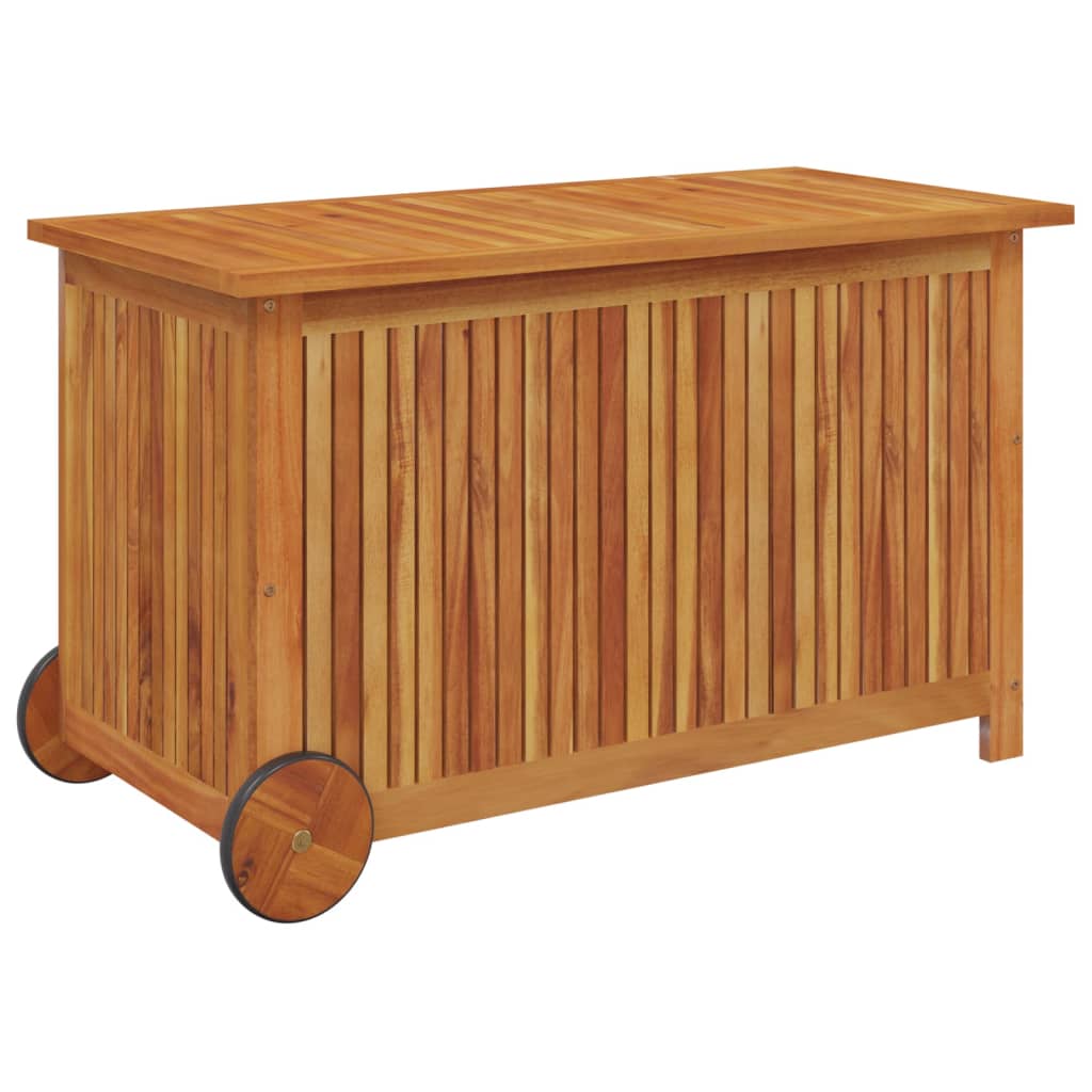 Mobile Garden Storage Box 90x50x58 cm Solid Acacia Wood