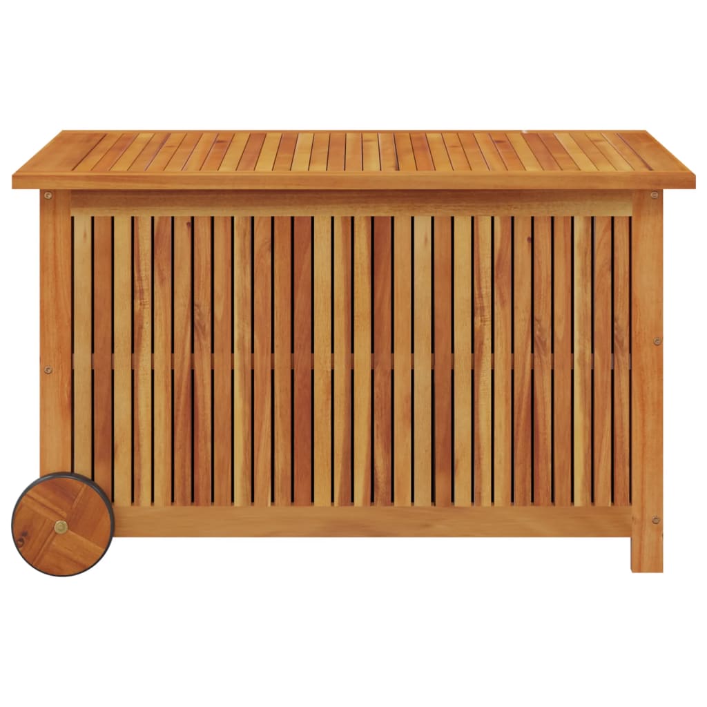 Mobile Garden Storage Box 90x50x58 cm Solid Acacia Wood