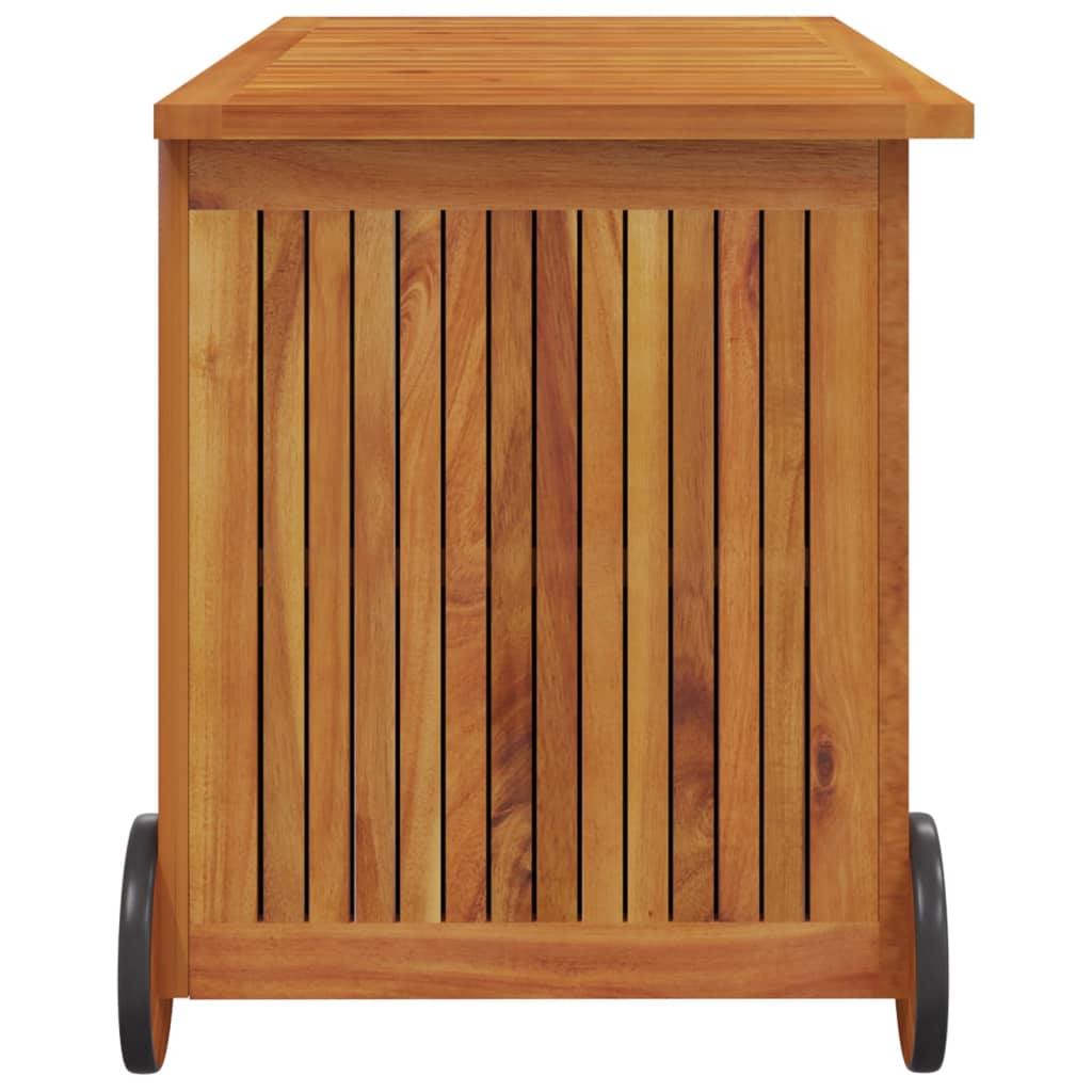 Mobile Garden Storage Box 90x50x58 cm Solid Acacia Wood