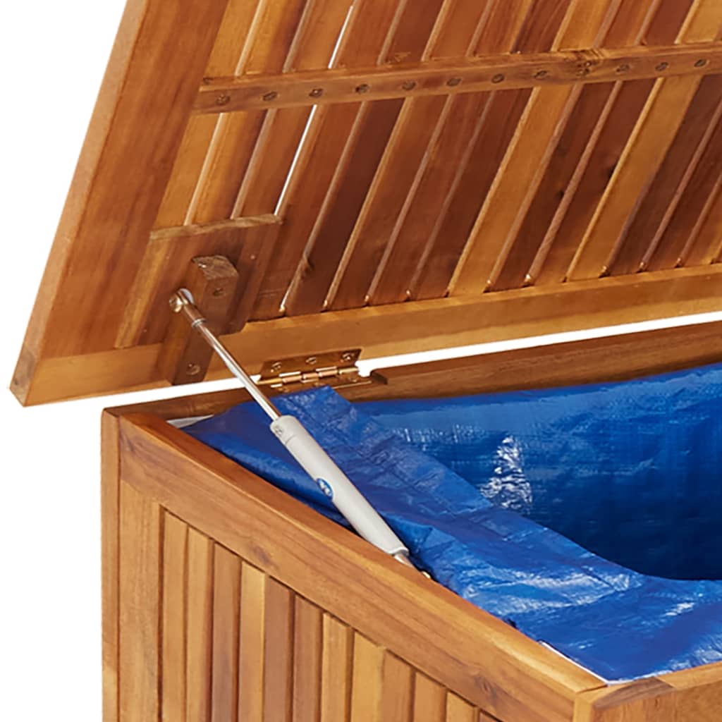 Rolling Garden Storage Box 150x50x58 cm - Solid Acacia Wood