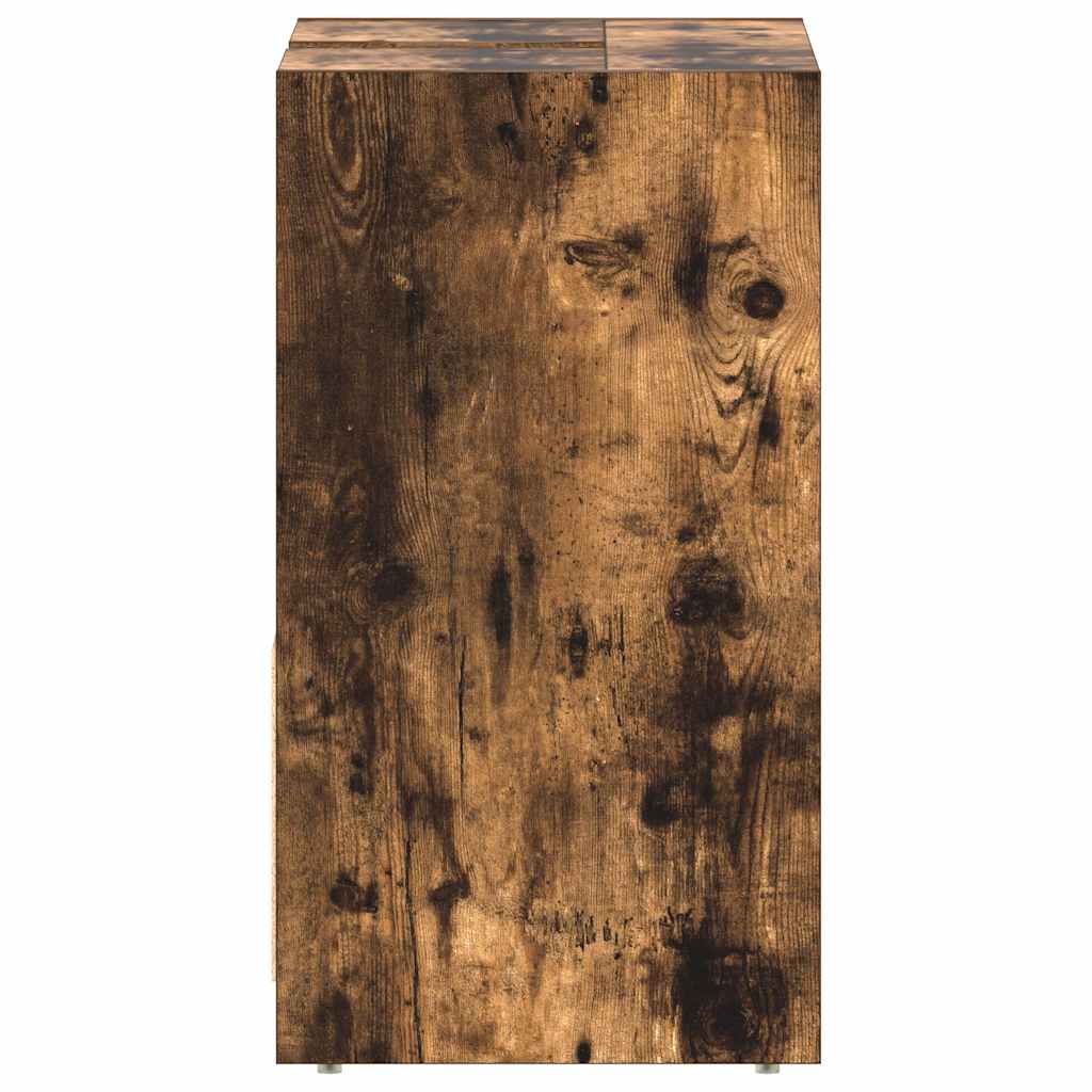 Smoked Oak Bathroom Cabinet 60x33x61cm - Engineered Wood
