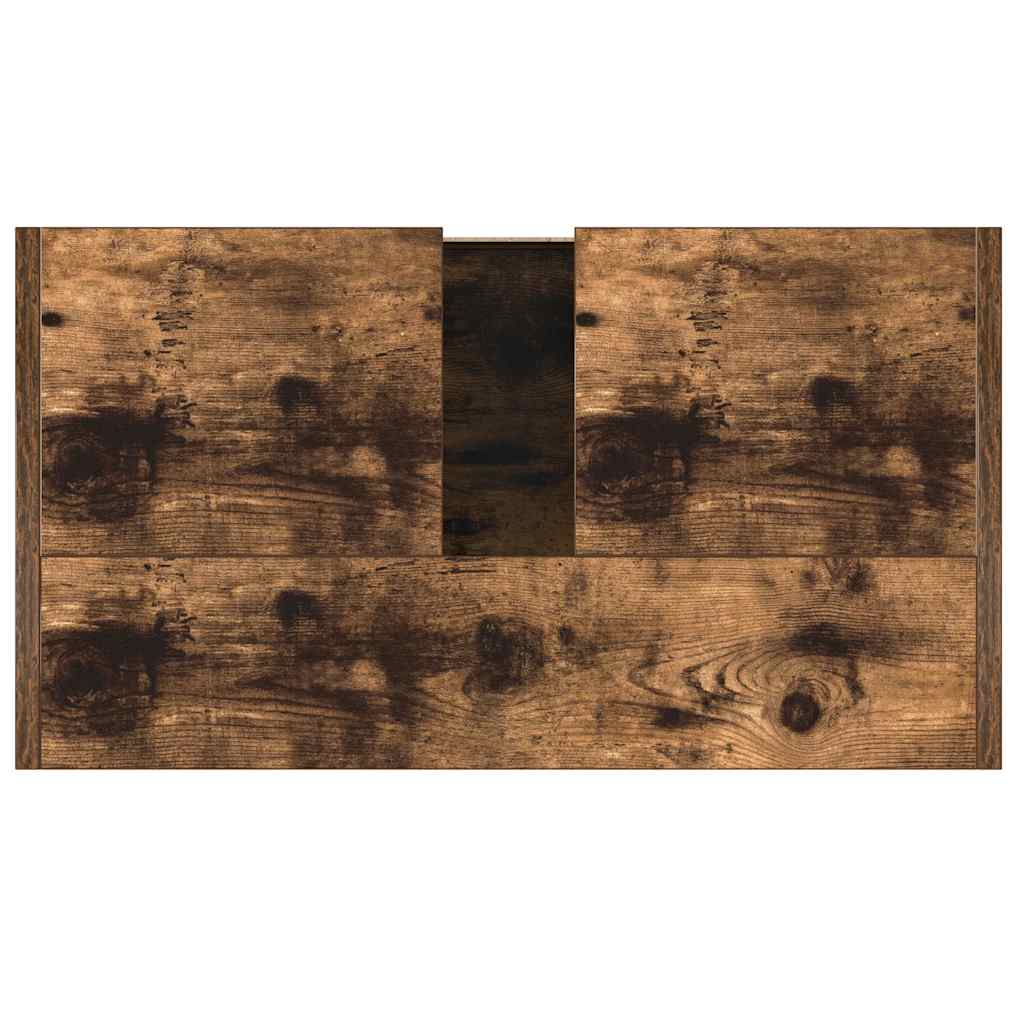 Smoked Oak Bathroom Cabinet 60x33x61cm - Engineered Wood