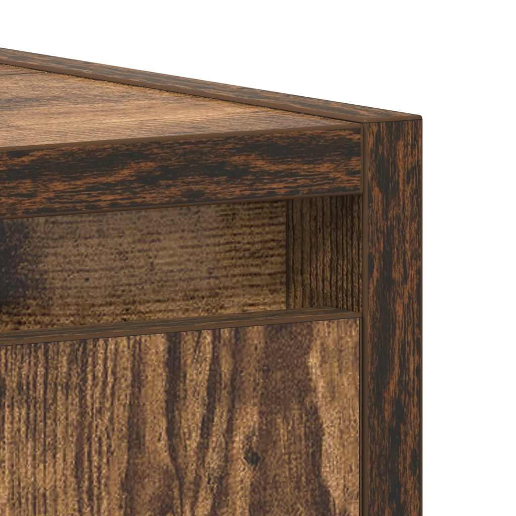 Smoked Oak Bathroom Cabinet 60x33x61cm - Engineered Wood