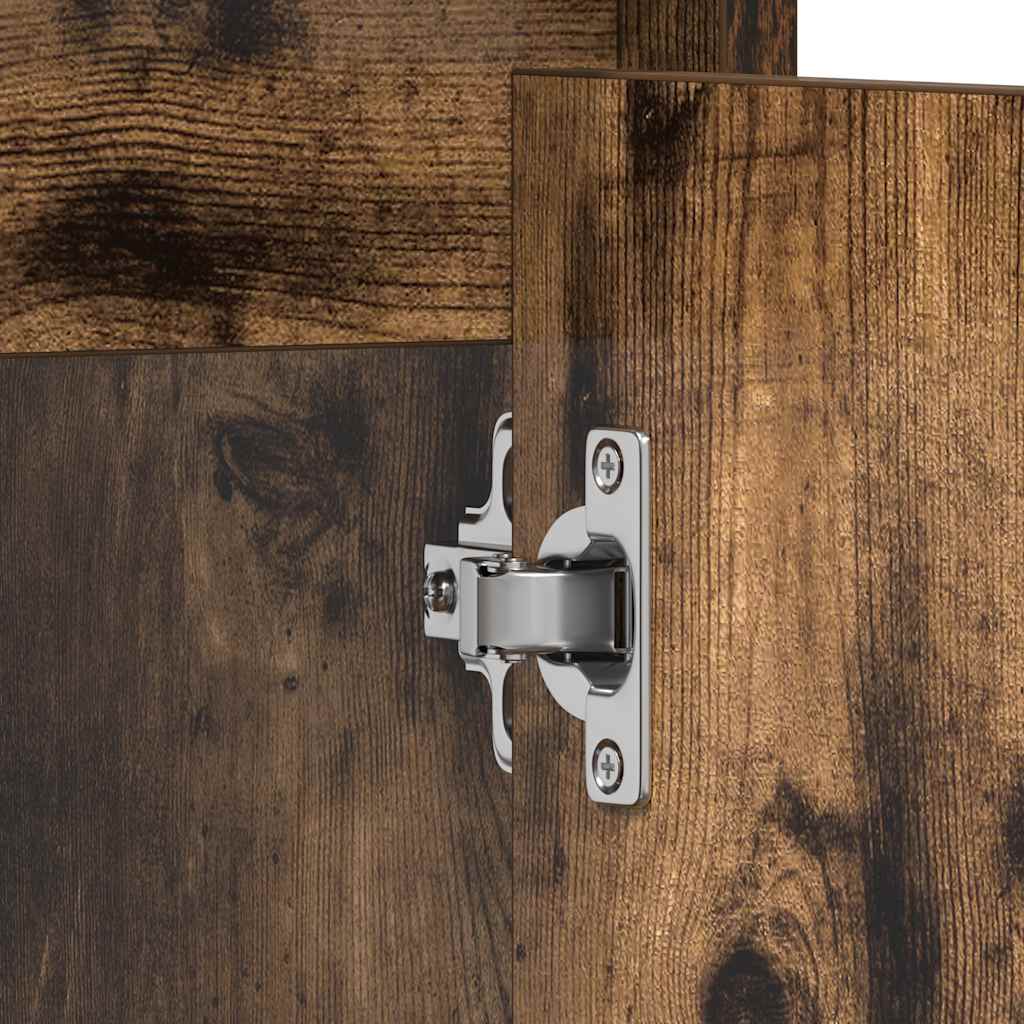 Smoked Oak Bathroom Cabinet 60x33x61cm - Engineered Wood