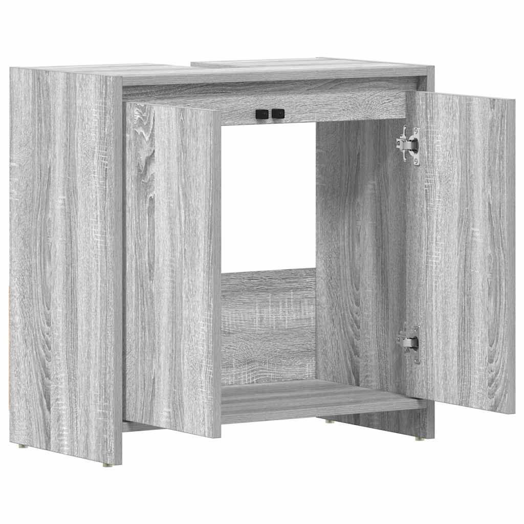 Sonoma Grey Bathroom Cabinet 60x33x61 cm - Engineered Wood