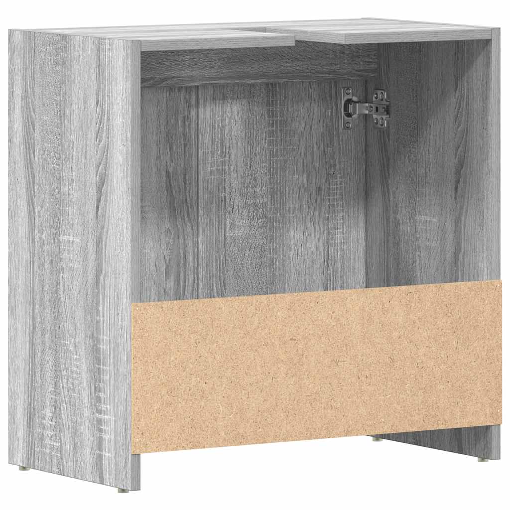 Sonoma Grey Bathroom Cabinet 60x33x61 cm - Engineered Wood