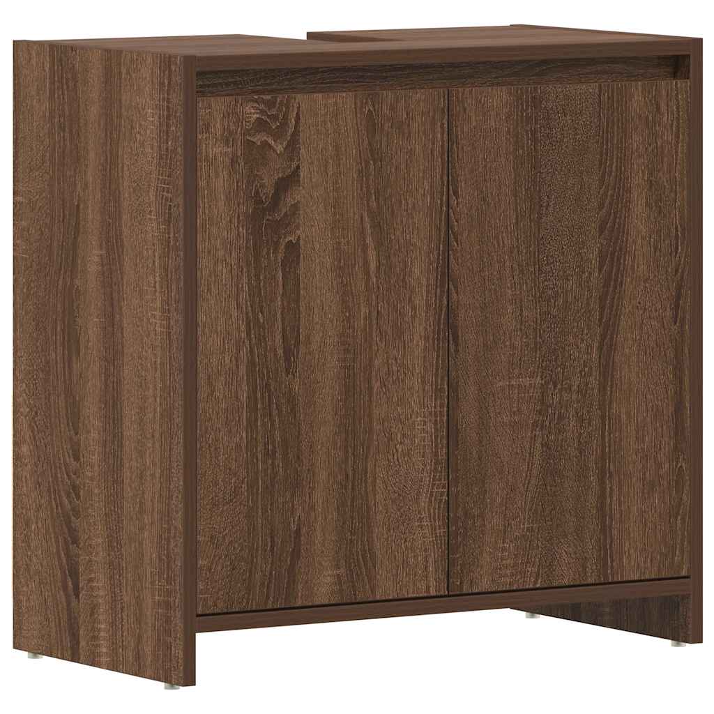 Brown Oak Bathroom Cabinet - Engineered Wood, 60x33x61cm
