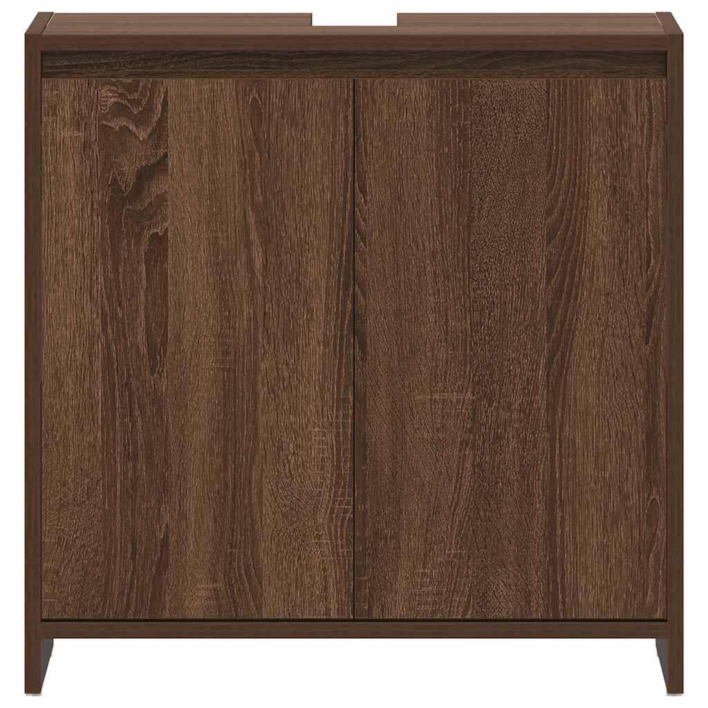 Brown Oak Bathroom Cabinet - Engineered Wood, 60x33x61cm