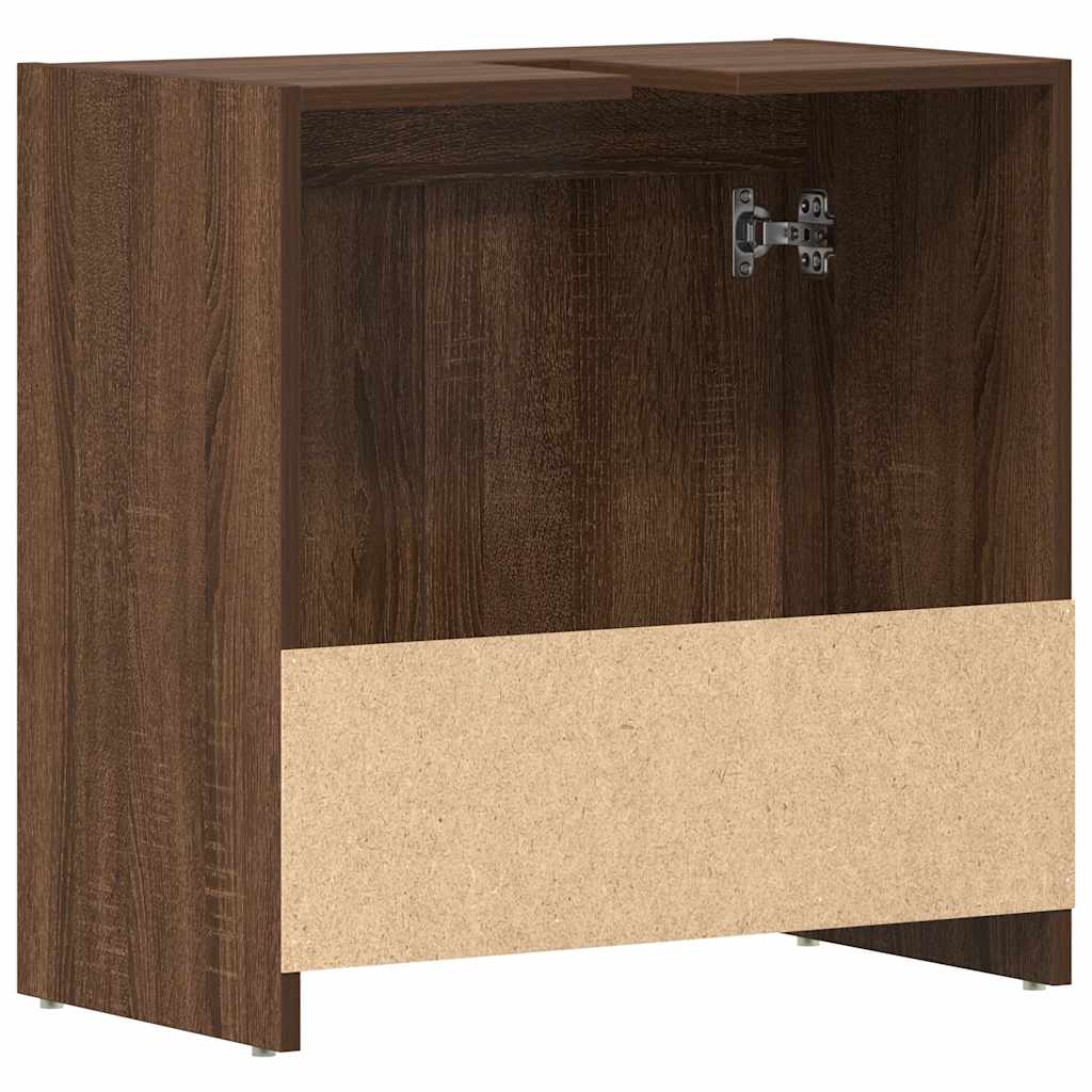 Brown Oak Bathroom Cabinet - Engineered Wood, 60x33x61cm