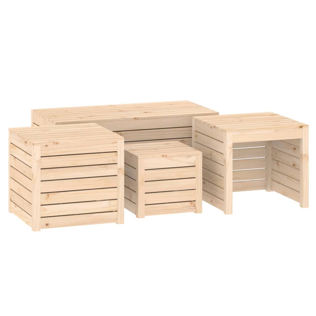Solid Pine 4-Piece Garden Box Set - Durable Wooden Planters