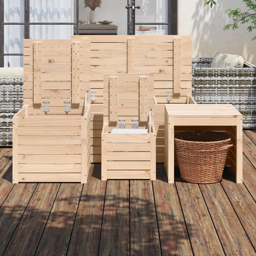Solid Pine 4-Piece Garden Box Set - Durable Wooden Planters