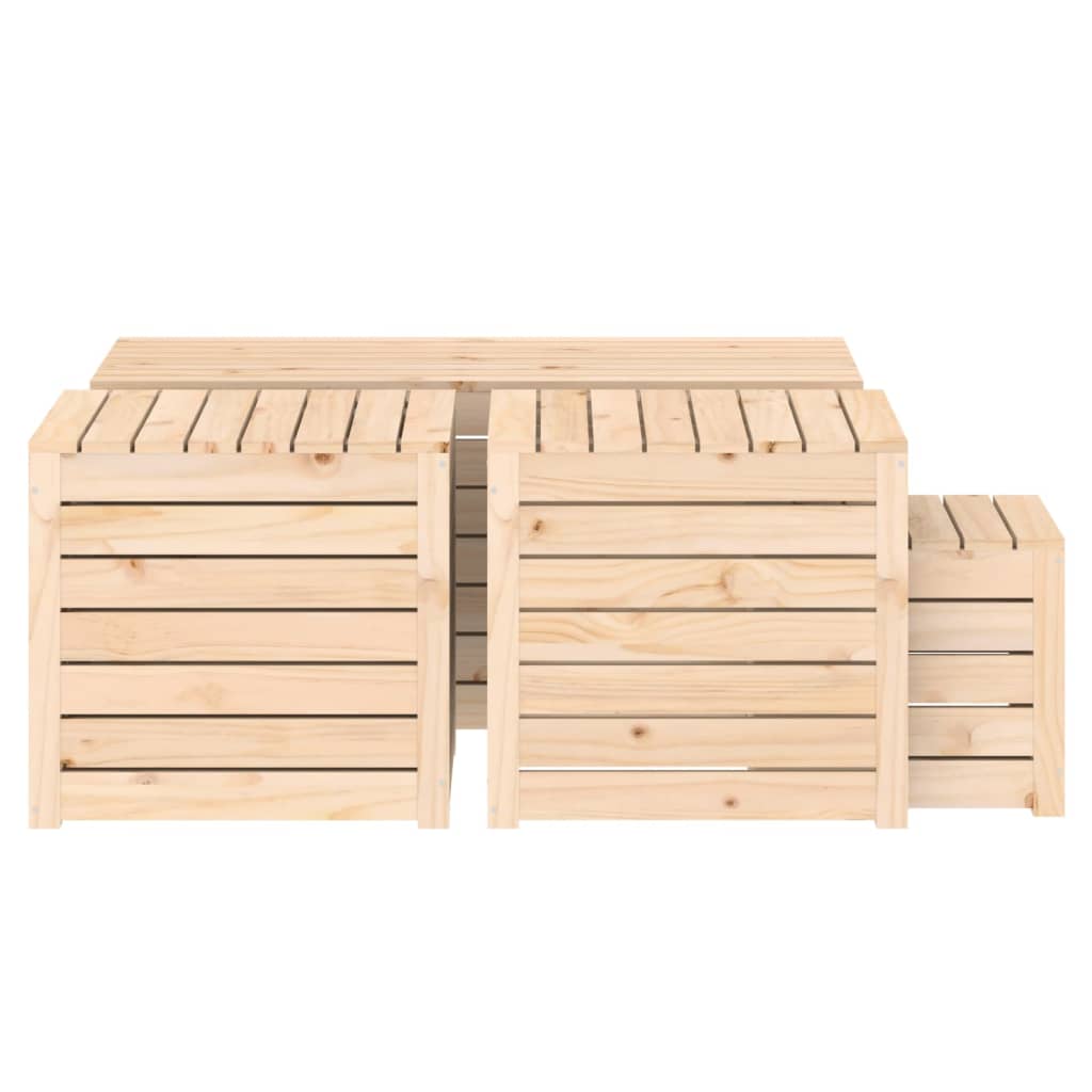 Solid Pine 4-Piece Garden Box Set - Durable Wooden Planters