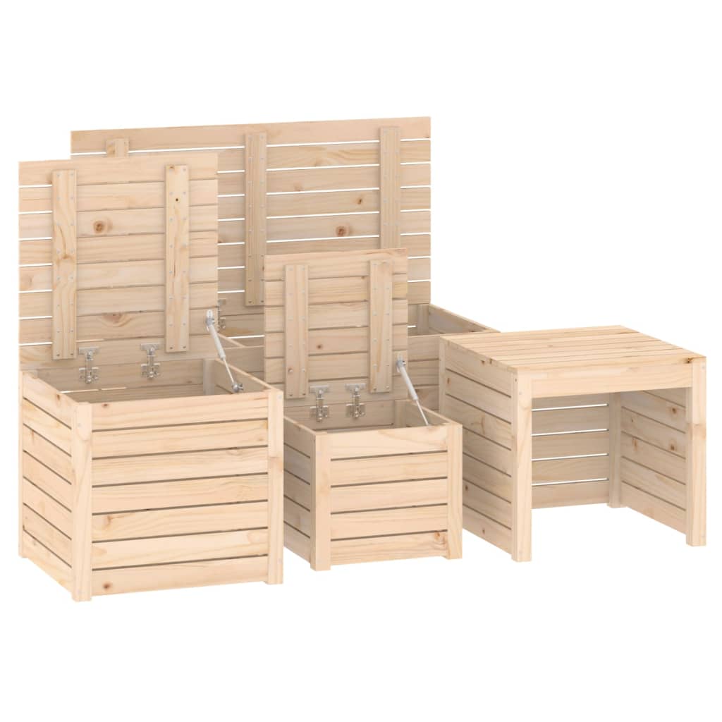 Solid Pine 4-Piece Garden Box Set - Durable Wooden Planters