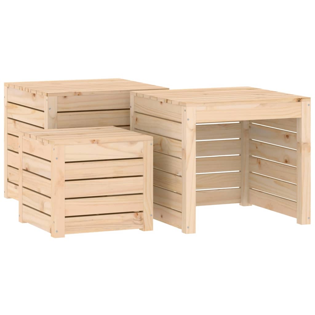 Solid Pine 4-Piece Garden Box Set - Durable Wooden Planters