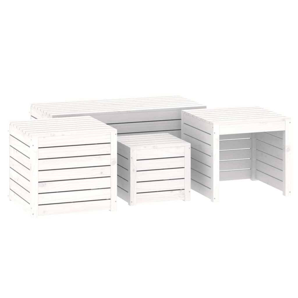4-Piece White Pine Garden Box Set: Solid Wood Planters