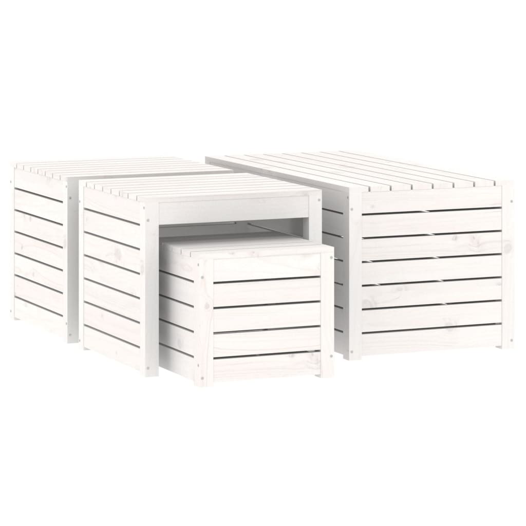 4-Piece White Pine Garden Box Set: Solid Wood Planters