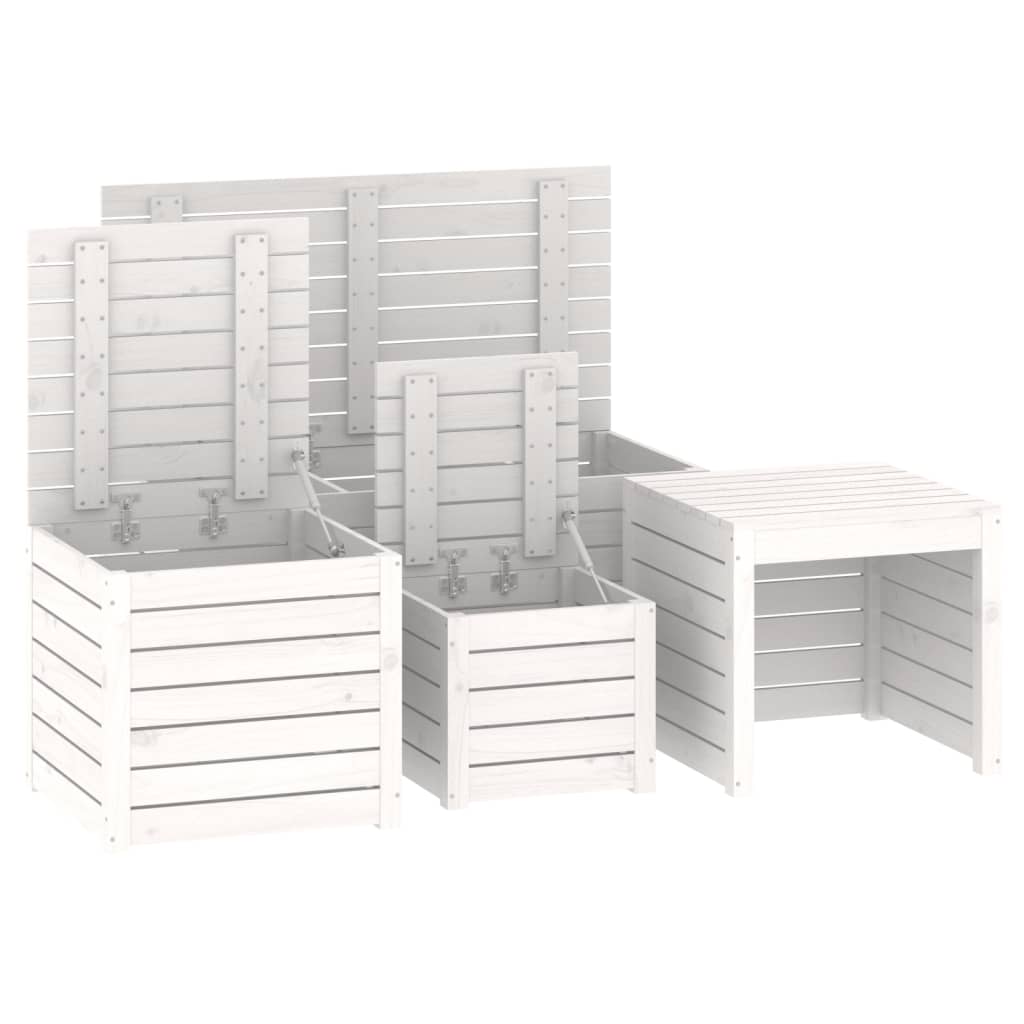 4-Piece White Pine Garden Box Set: Solid Wood Planters