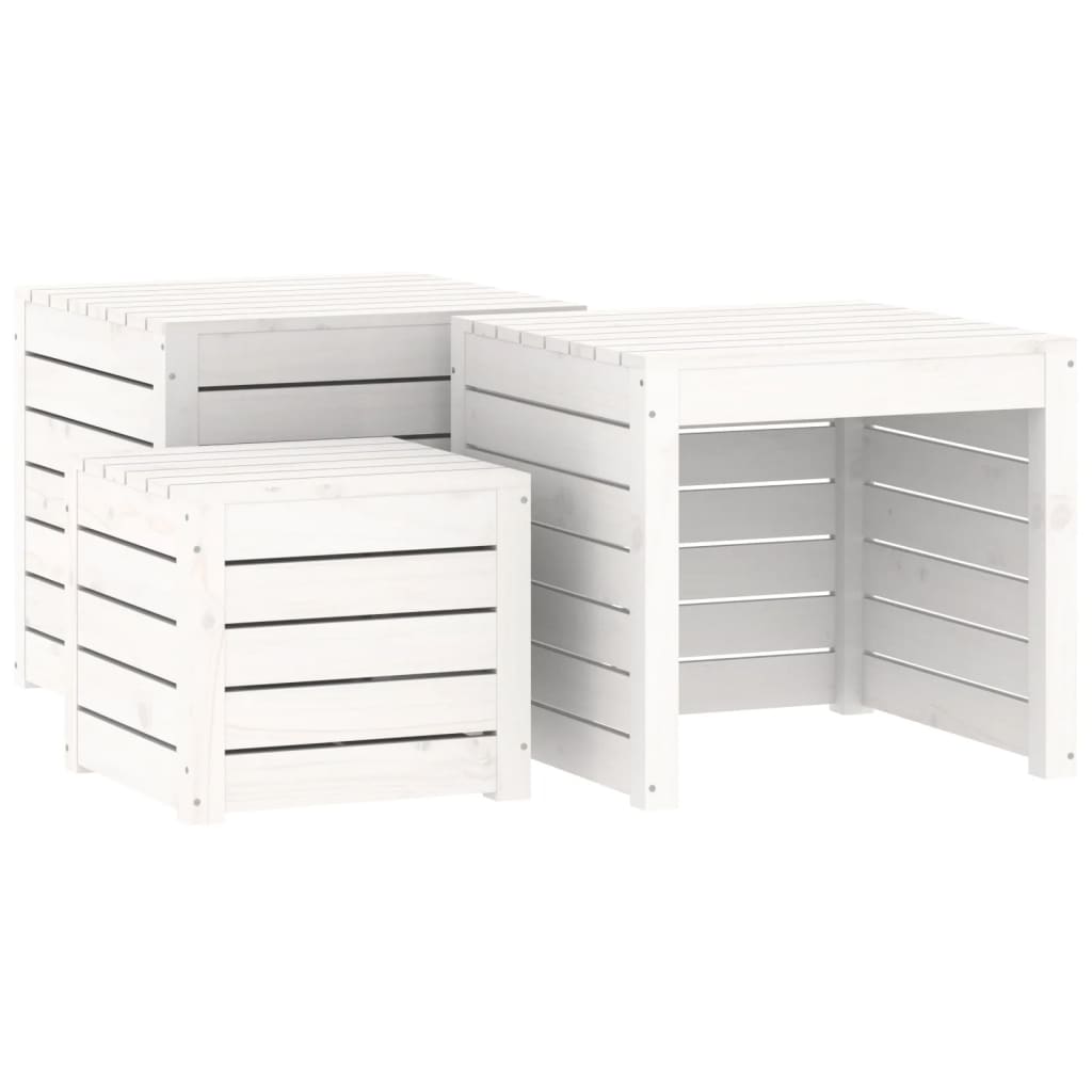 4-Piece White Pine Garden Box Set: Solid Wood Planters