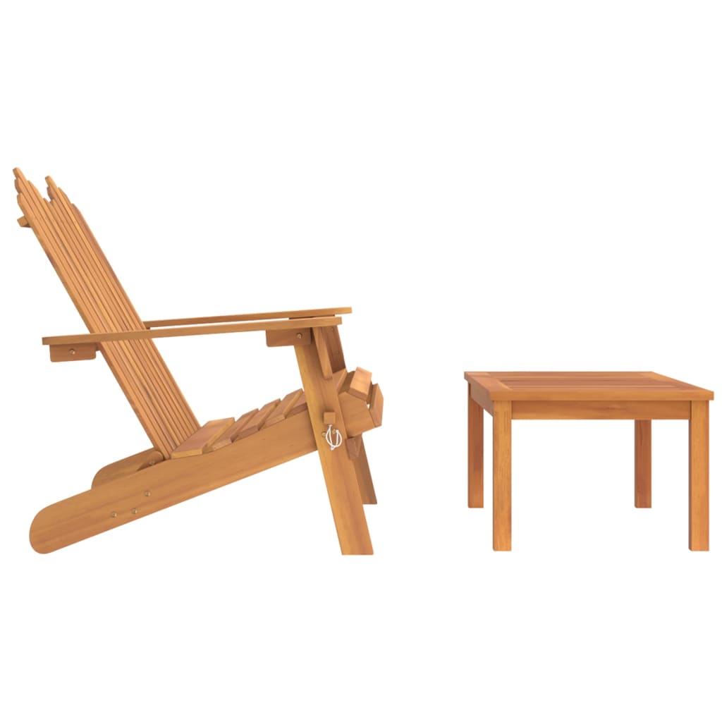Solid Acacia Wood Adirondack Garden Lounge Set - 2 Pieces